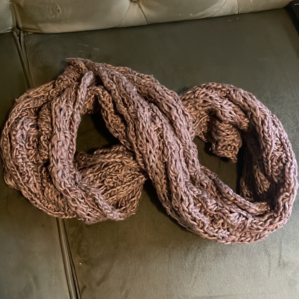 Taupe Knit Infinity Scarf